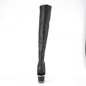 Pleaser SPECTATOR-3019 Blk Faux Leather/Clr-Blk Matte