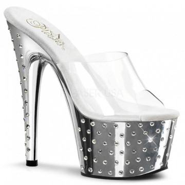 Pleaser STARDUST-701 Clr/Slv Chrome