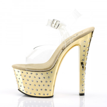 Pleaser STARDUST-708 Clr/Gold Chrome