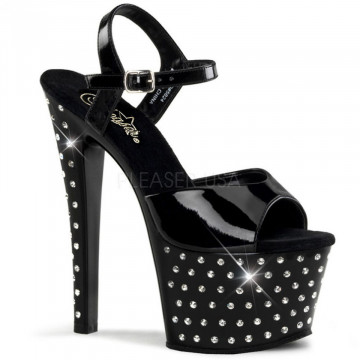 Pleaser STARDUST-709 Blk Pat/Blk
