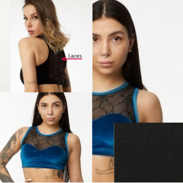 Polerina Camelia - Nero velvet top