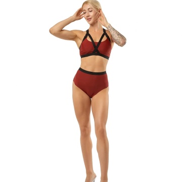 Polerina wear, TOP pole dance Shibari Maroon subito XS Italia