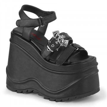Sandali Goth Demonia Cult WAVE-13 Blk Vegan Leather - 7us 37eu
