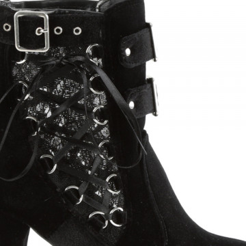 Stivaletti Demonia CRYPTO-51 Blk Velvet-Lace - 36