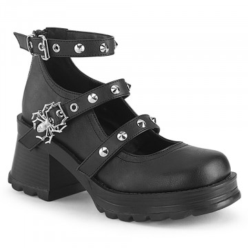 Demonia Cult BRATTY-30 Blk Vegan Leather