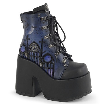 Demonia Cult CAMEL-203-PT Blk Vegan Leather