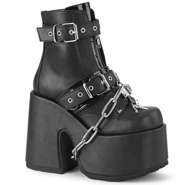Demonia Cult CAMEL-205 Blk Vegan Leather