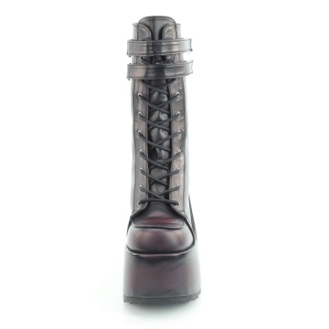 Demonia Cult CAMEL-250 Blk-Burgundy Rub-Off Vegan Leather - Img 5