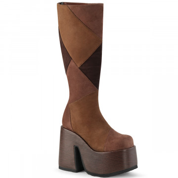 Demonia Cult CAMEL-280 Brown Multi Vegan Suede