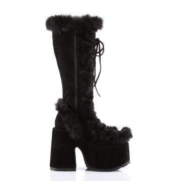 Demonia Cult CAMEL-311 Blk Vegan Suede