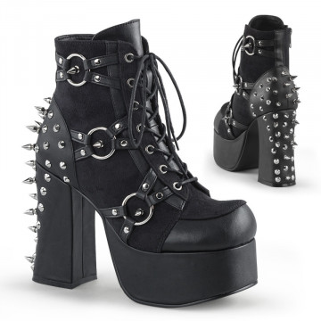 Demonia Cult CHARADE-100 Blk Vegan Leather-Suede