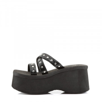 Demonia Cult FUNN-19 Blk Vegan Leather