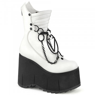 Demonia Cult KERA-130 Wht Vegan Leather