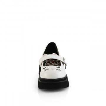 Platform maryjane Demonia Cult RENEGADE-56 Wht Vegan Leather