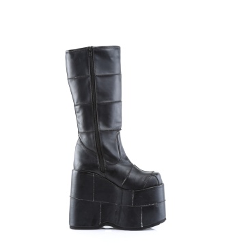 Demonia Cult STACK-301 Blk Vegan Leather