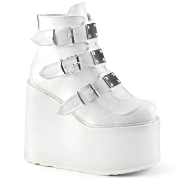 Demonia Cult SWING-105 White Vegan Leather