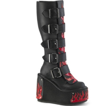 Demonia Cult TRANSFORMER-800 Blk Vegan Leather