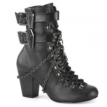 Demonia Cult VIVIKA-128 Blk Vegan Leather