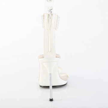Fabulicious CHIC-40 Wht Faux Leather-RS/Wht