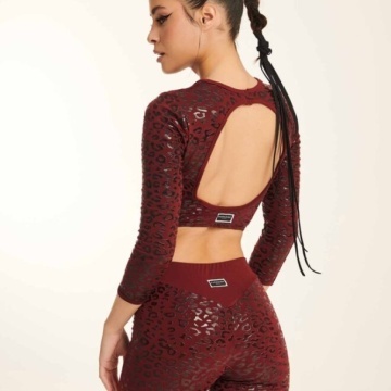 Paradise Chick CROP TOP Ultra grip SUPERHERO Leopard Cherry