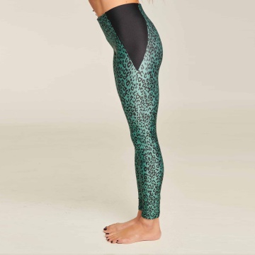 Paradise Chick LEGGINGS LEOPARD ATHLECIOUS Emerald S