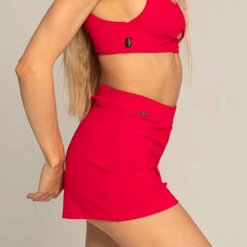 Paradise Chick MIAMI LOOSE SHORT RIBBED STRAWBERY