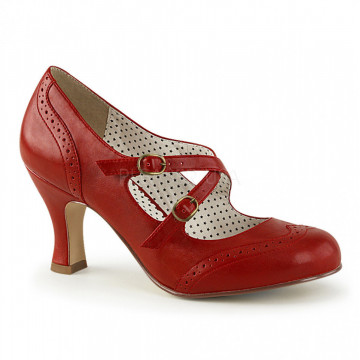 Pin Up Couture FLAPPER-35 Red Faux Leather