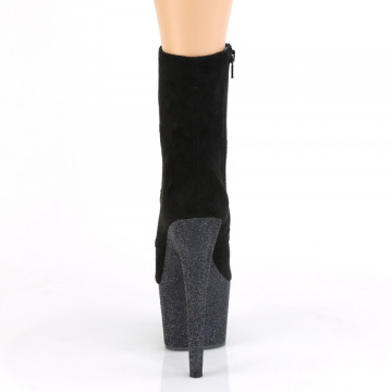 Pleaser ADORE-1020FSMG Blk Faux Suede/Blk Multi Mini Glitter