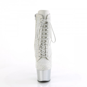 Pleaser ADORE-1020RM Silver Faux Sude-RS Mesh/Slv Matte