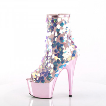 Pleaser ADORE-1031SSQ Iri.Opal Sequin-B.Pink Met Pu/B.Pink Chrome