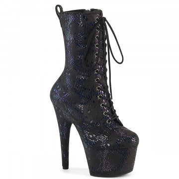 Pleaser ADORE-1040SPF Blk Oil Slick Met. Snake Print Fabric/M