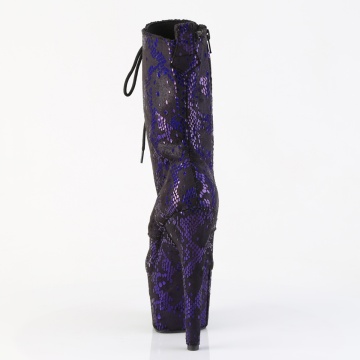 Pleaser ADORE-1040SPF Purple Metallic Snake Print Fabric/M