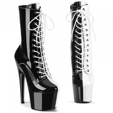 Pleaser ADORE-1040TT Blk-Wht Pat/Blk-Wht