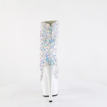 Pleaser ADORE-1042SQ Wht Multi Sequins/Wht