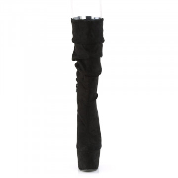 Pleaser ADORE-1061 Blk Faux Suede/Blk Faux Suede