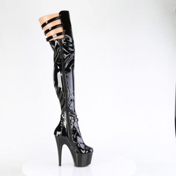 Pleaser ADORE-3055 Blk Str. Pat/Blk