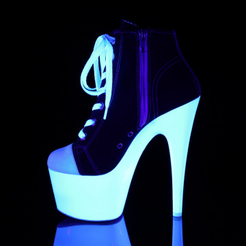 Pleaser ADORE-700SK-02 Blk Canvas/Neon White