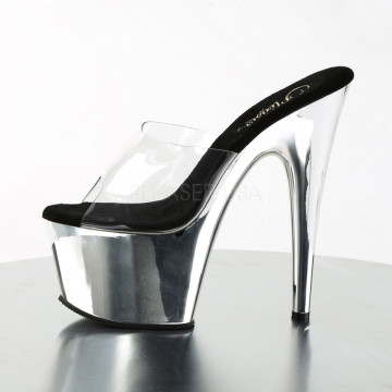 Pleaser ADORE-701 Clr/Slv Chrome
