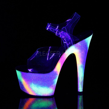 Pleaser ADORE-708GXY Clr/Neon Galaxy Glitter