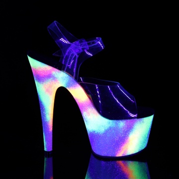 Pleaser ADORE-708GXY Clr/Neon Galaxy Glitter