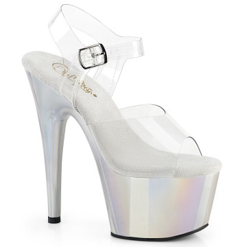 Pleaser ADORE-708LQ Clr/Liquid Slv Hologram