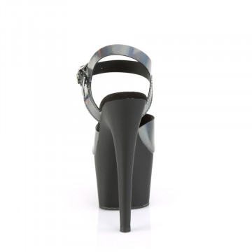 Pleaser ADORE-708N-DT Pewter Hologram TPU/Blk Matte
