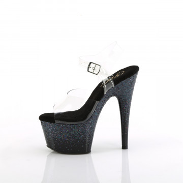 Pleaser ADORE-708SS Clr/Blk Multi Glitter