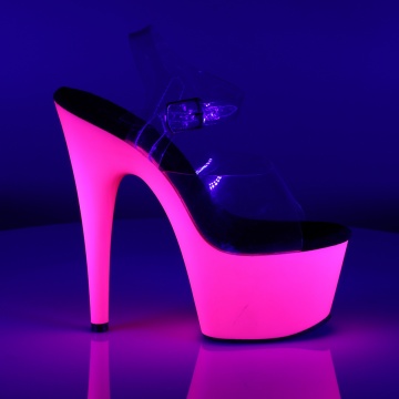 Pleaser ADORE-708UV Clr/Neon Pink