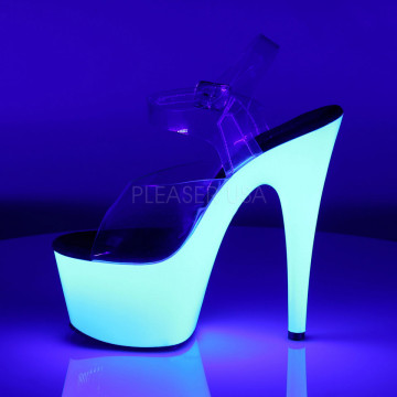 Pleaser ADORE-708UV Clr/Neon Wht