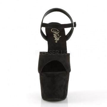 Pleaser ADORE-709FS Blk Faux Suede/Blk Faux Suede