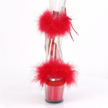 Pleaser ADORE-724F Clr-Red Fur/Red Fur