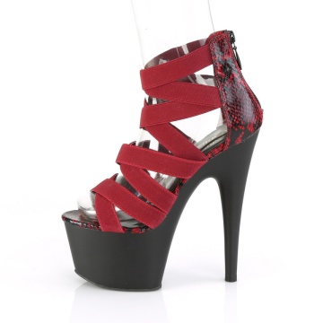 Pleaser ADORE-748SP Wine Elastic Band-Snake Print Pat/Blk Matte 9us 39eu