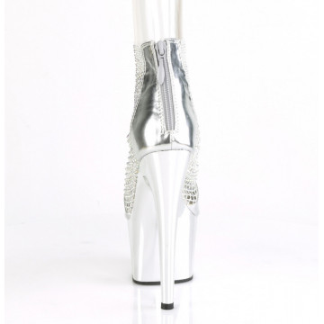 Pleaser ADORE-765RM Slv Metallic Pu-RS Mesh/Slv Chrome