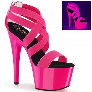 Pleaser ADORE-769UV Neon H. Pink Elastic Band-Pat/Neon H. Pink